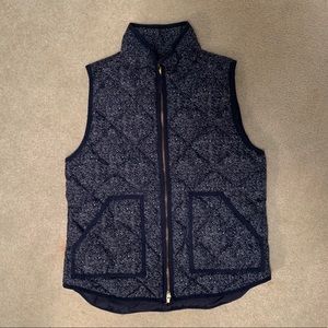 Women’s navy blue & white J Crew vest ; medium